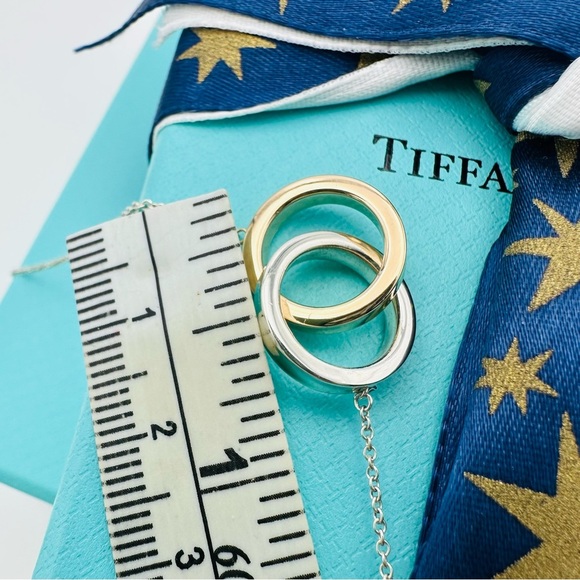 Tiffany & Co 1837 18K Rose Gold & Sterling Silver Interlocking Circles Necklace - Picture 8 of 11